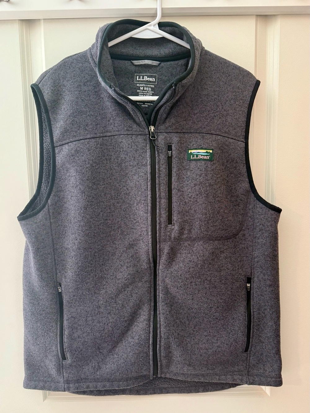L.L. Bean Men's Gray Fleece Vest - Medium